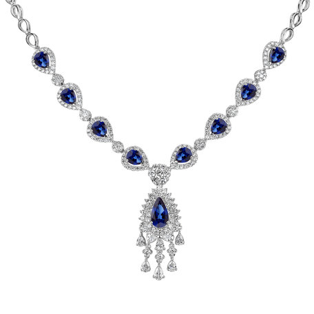 Diamond necklace with Sapphire Royal Mystery