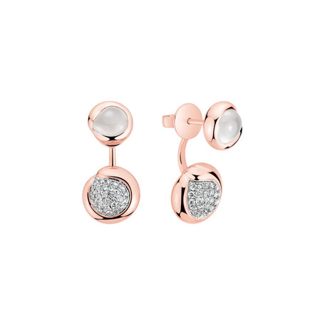 Diamond earrings with Moonstone Charming Vesper