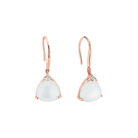 Diamond earrings with Moonstone Rising Labyrinth