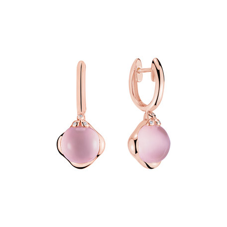 Diamond earrings with Rose Quartz Rising Andromeda