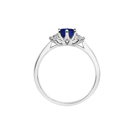 Diamond ring with Sapphire Midnight Serenity