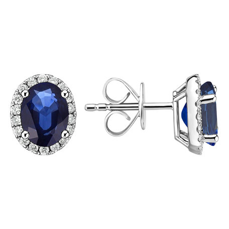 Diamond earrings with Sapphire Princess