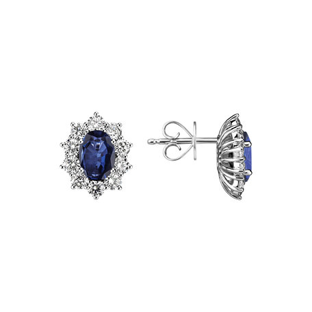 Diamond earrings with Sapphire Princess Joy