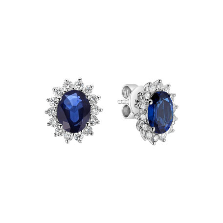 Diamond earrings with Sapphire Princess Sparkle