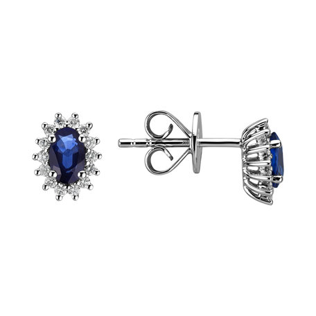 Diamond earrings with Sapphire Princess Sparkle