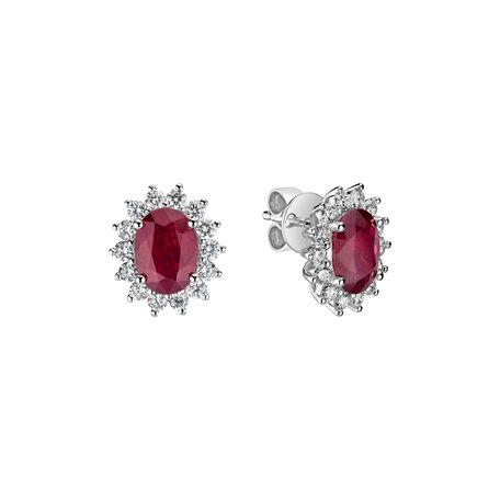 Diamond earrings with Ruby Princess