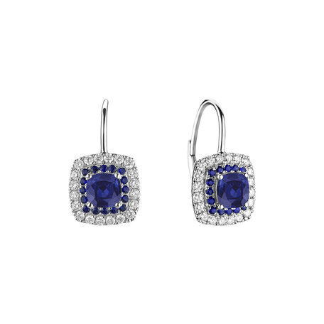 Diamond earrings with Sapphire Sparkling Rise