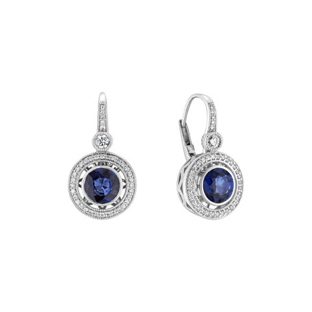 Diamond earrings with Sapphire Monarch Love