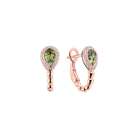 Diamond earrings with Peridote Offering