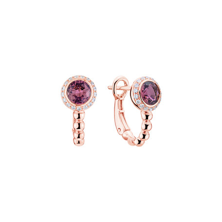 Diamond earrings with Tourmaline De L'oubli