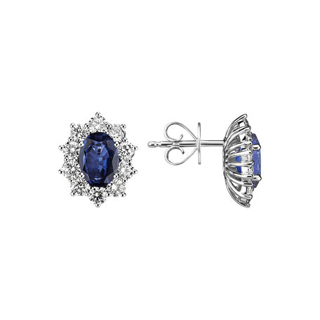 Diamond earrings with Sapphire Moon Witchery