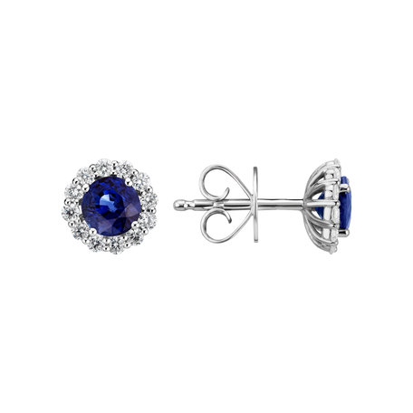 Diamond earrings with Sapphire Bloom Spark