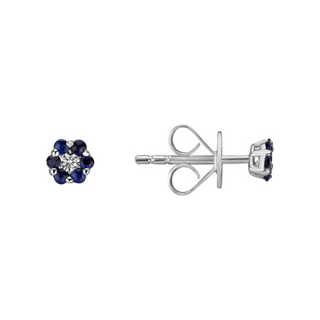 Diamond earrings with Sapphire Shiny Constellation