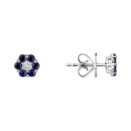 Diamond earrings with Sapphire Shiny Constellation