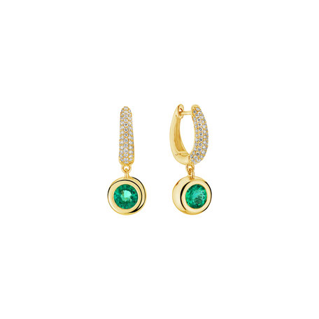 Diamond earrings with Emerald Starshine Essence