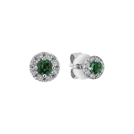 Diamond earrings with Emerald Everyday Glow