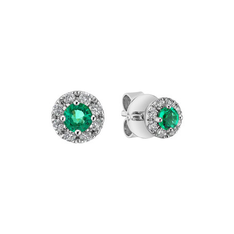 Diamond earrings with Emerald Everyday Glow