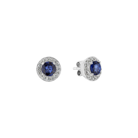 Diamond earrings with Sapphire Sparkling Rain