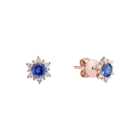 Diamond earrings with Tanzanite Snow Star