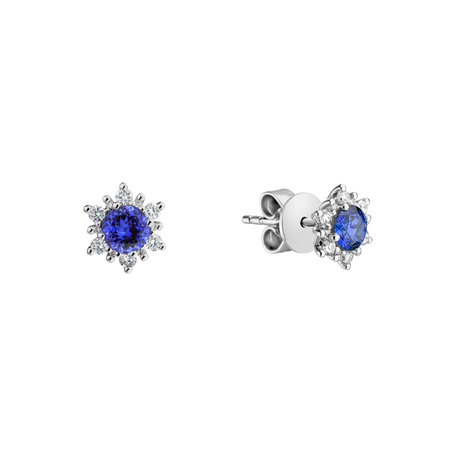 Diamond earrings with Tanzanite Snow Star