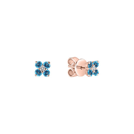 Diamond earrings with Topaz Swiss Divine Bloom