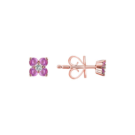 Diamond earrings with Sapphire Divine Bloom