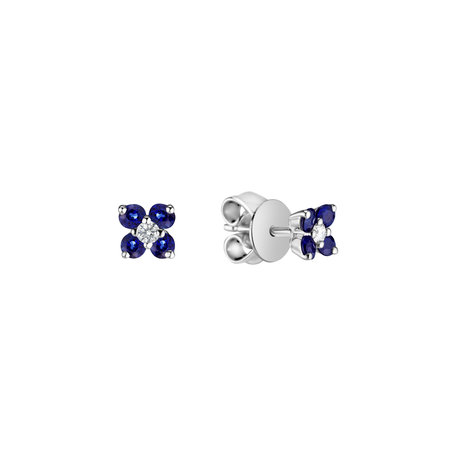 Diamond earrings with Sapphire Divine Bloom