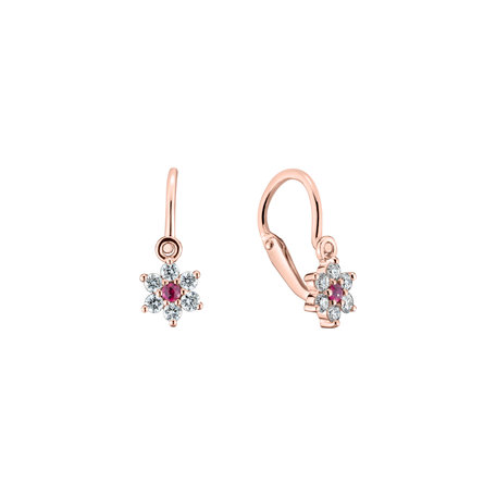Diamond earings with Ruby Early Sparks