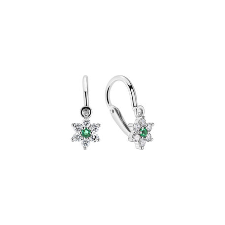 Diamond earrings with Emerald Early Sparks