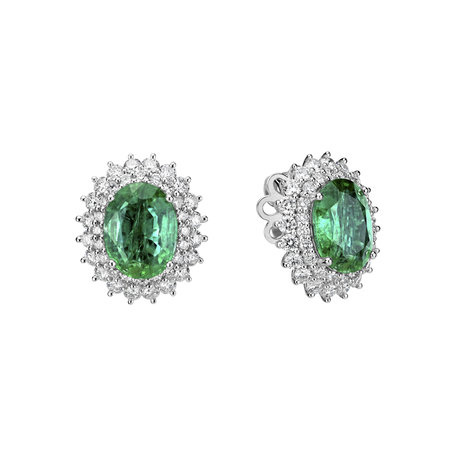 Diamond earrings with Emerald Princess Hope