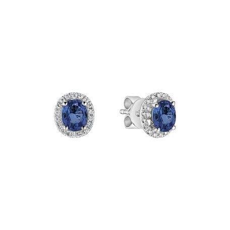 Diamond earrings with Sapphire Imperial Sapphire