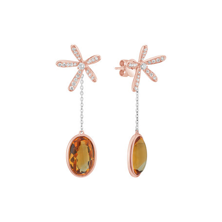 Diamond earrings with Citríne Comfortable Trait