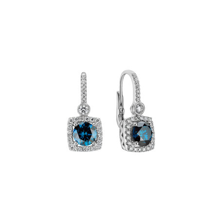 Earrings with blue and white diamonds Rossiel