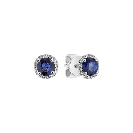 Diamond earrings with Sapphire Rimmon