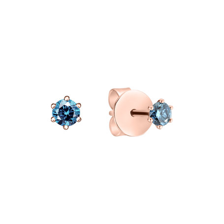 14ct rose gold diamond earrings Vesper Romance