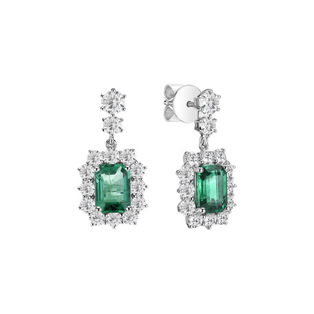 Diamond earrings with Emerald Hypnotic Secret