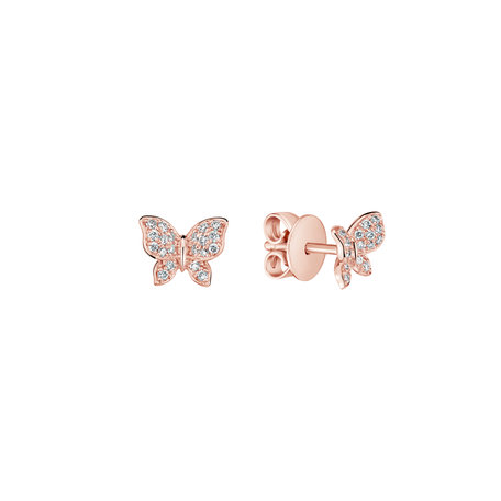 14ct rose gold diamond earrings Diamond earrings Glossy Starfish