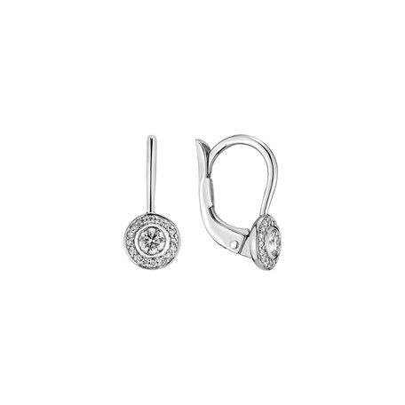 14ct white gold diamond earrings Aloze