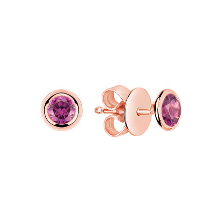 Earrings with Rhodolite Shiny Dots