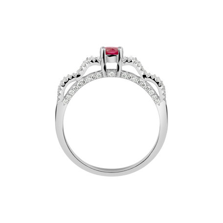 Diamond ring with Ruby Blazing Heart