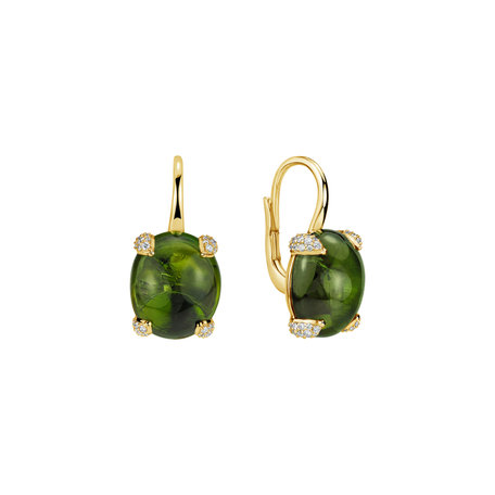 Diamond earrings with Tourmaline Claire