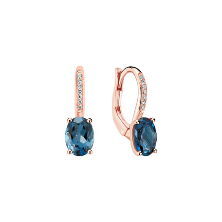 Diamond earrings with Topaz Lucrezia