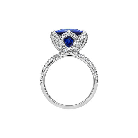 Diamond ring with Tanzanite Midnight Wave