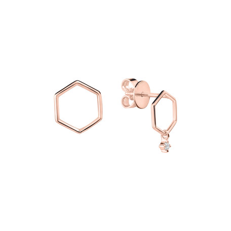 Diamond earrings Hexapolygon