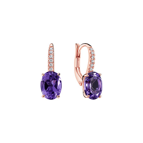 Diamond earrings with Amethyst Iris Elegance