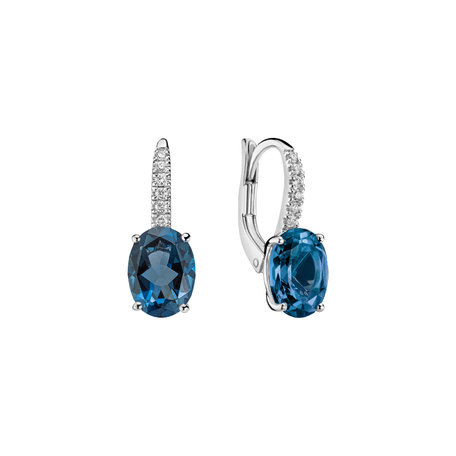 Diamond earrings with Topaz Niké Elegance