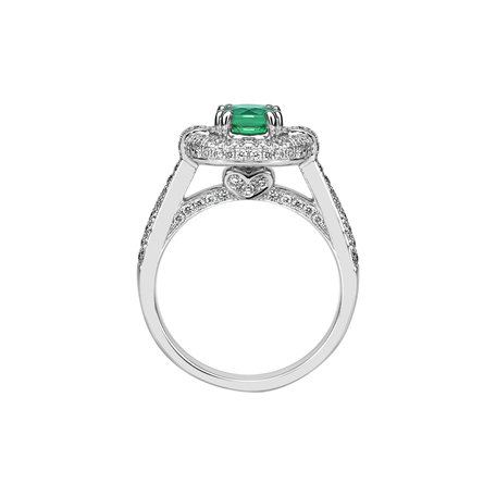 Diamond ring with Emerald Ilaria