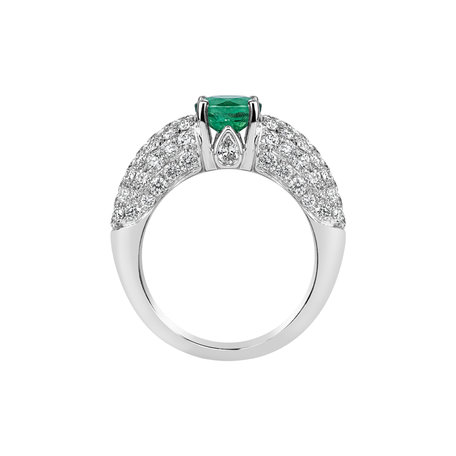 Diamond ring with Emerald Simeona