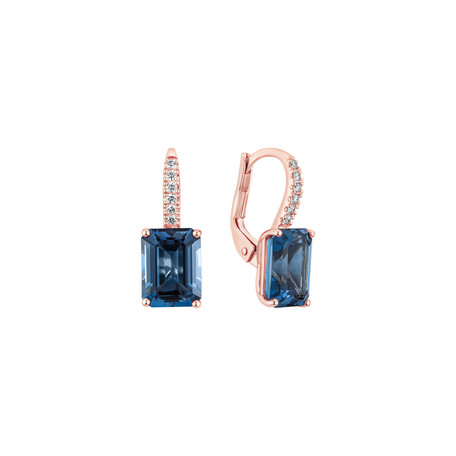 Diamond earrings with Topaz Mireth