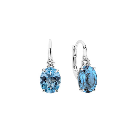 Diamond earrings with Topaz Juliette